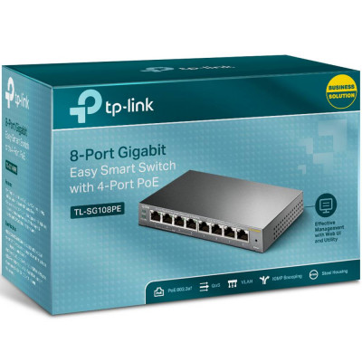 Управляемый Smart PoE-коммутатор TP-Link TL-SG108PE Gigabit Ethernet